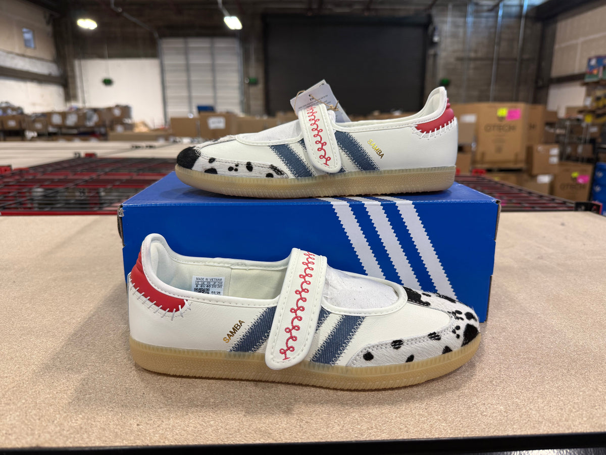adidas x Toy Story Jessie Samba Jane pair on the Pixar box, West Coast Deals Portland
