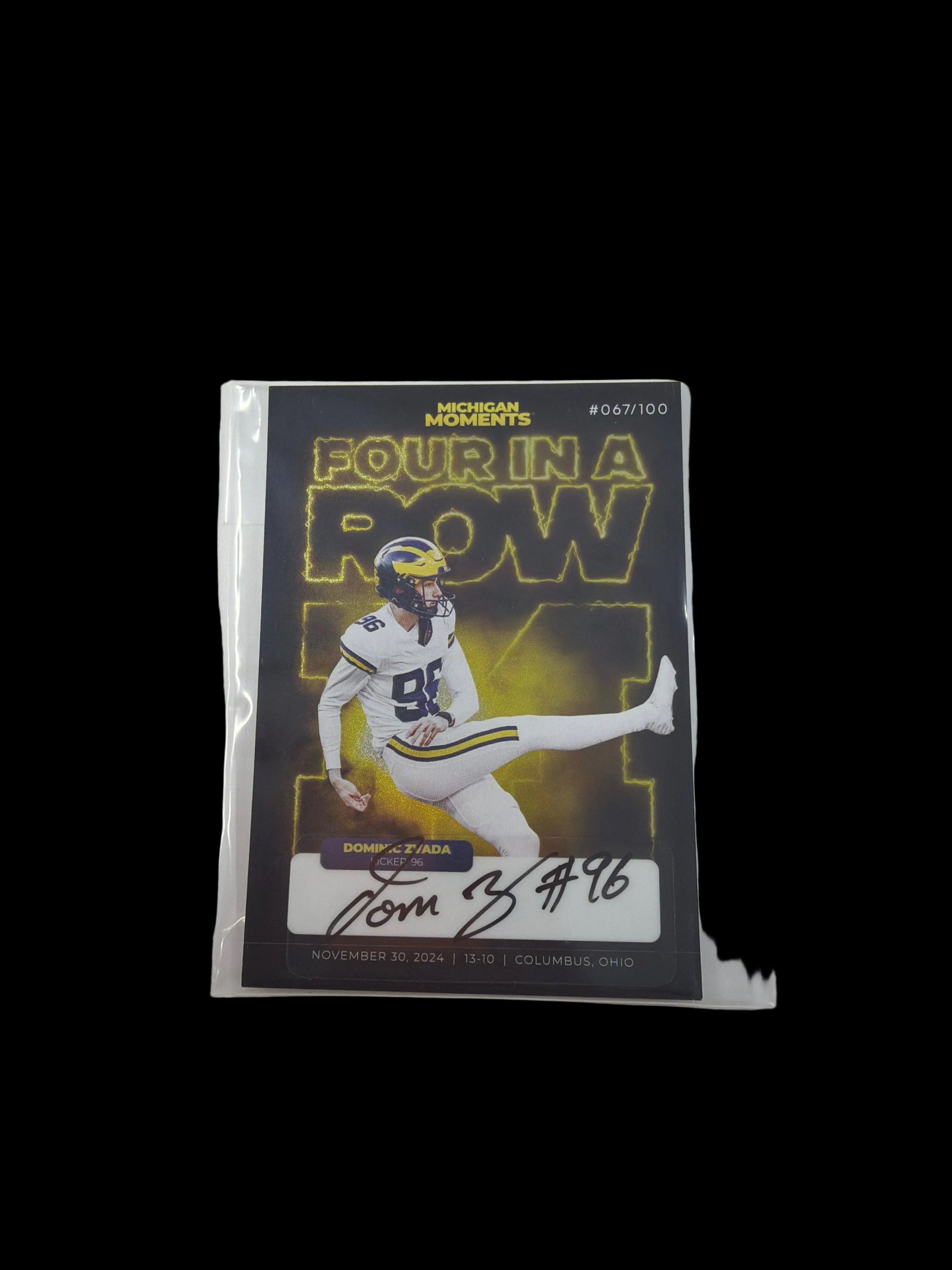 Dominic Zvada autographed card