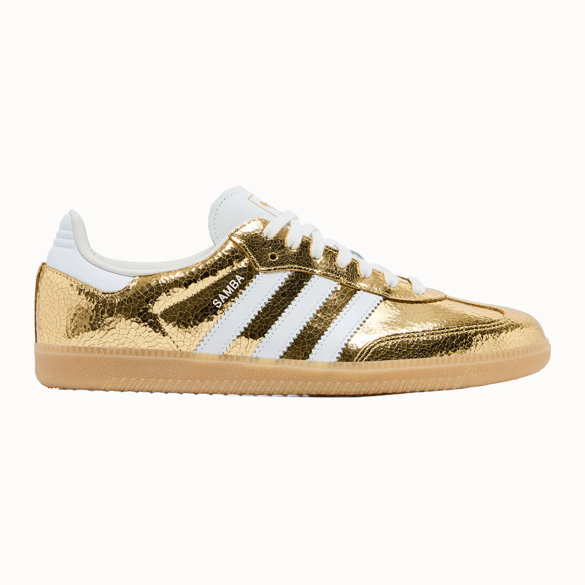 Adidas Originals Women's Gold Samba OG Cracked Leather Sneakers, KI5719