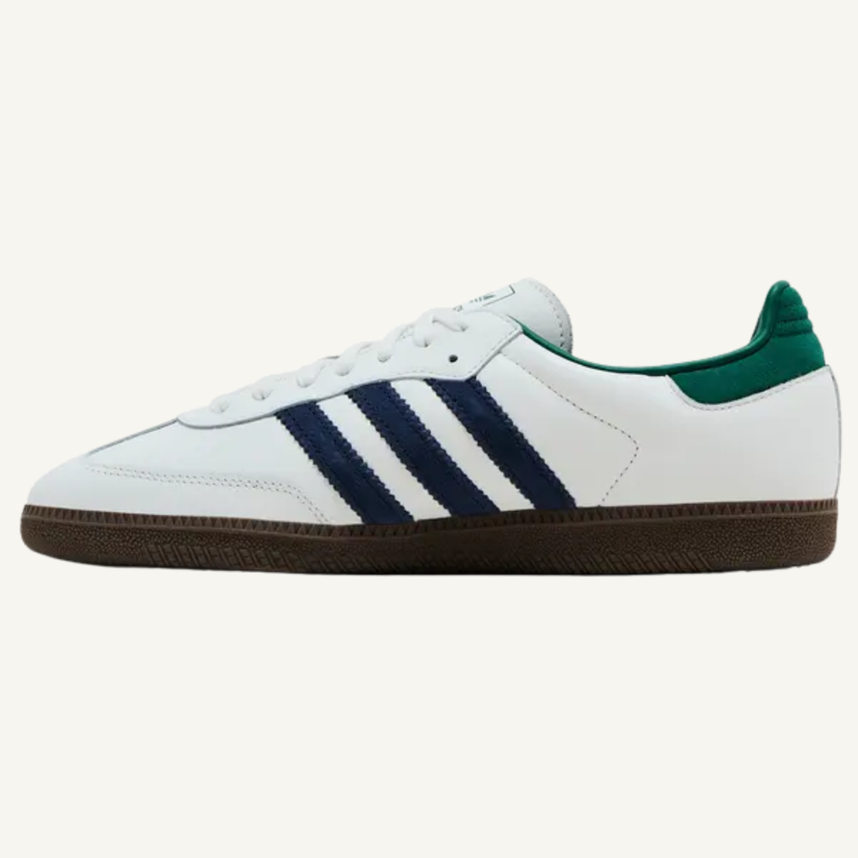 Adidas Originals Men's White/Navy/Green Samba OG Sneakers, IH4882 (No Box)