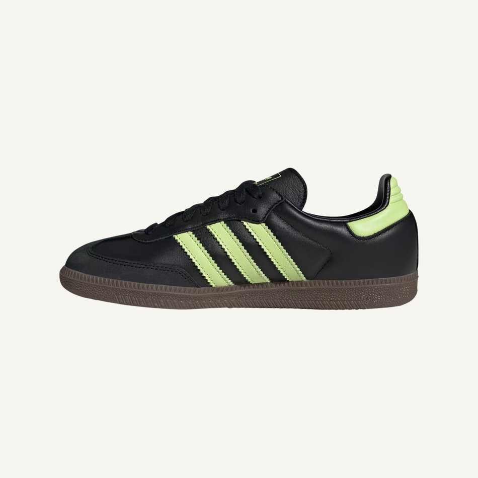 Adidas Originals Women's Black/Pulse Lime Samba OG Sneakers, JS1387
