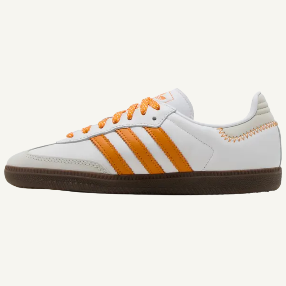 Adidas Originals Women's White/Orange Samba OG Sneakers, IE6521 (No Box)