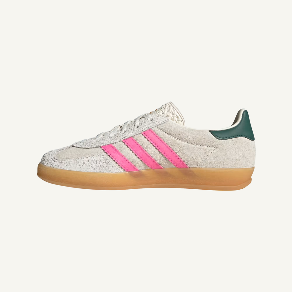 Adidas Originals Women's White/Pink Gazelle Indoor Sneakers, JQ1096 (No Box)