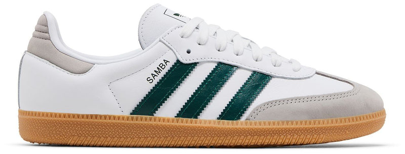 Adidas Originals Women's Samba OG Sneakers, Cloud White / Collegiate Green / Grey Two, JI2724