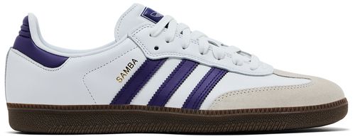 Adidas Originals Men's Samba Sneakers, Cloud White / Collegiate Purple / Gold Metallic, IE6613