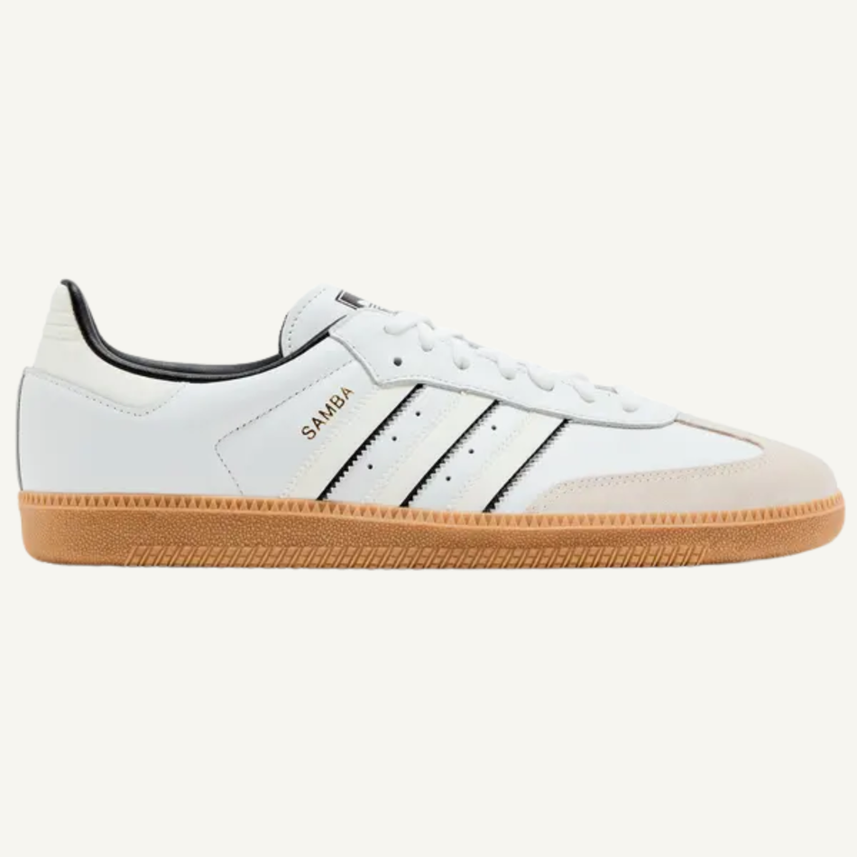 Adidas Originals Men's White Samba OG 'Two Tone Stripes - Black' Shoes, ID1480