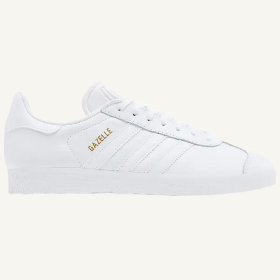 Adidas Originals Men's White/Gold Gazelle Sneakers, BB5498 (No Box)