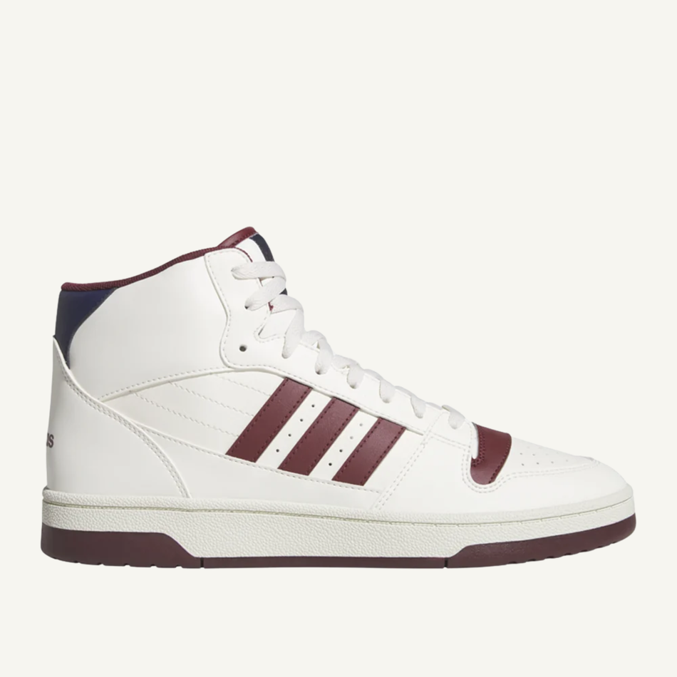Adidas Men's White/Maroon Break Start Mid Sneakers, JR1453