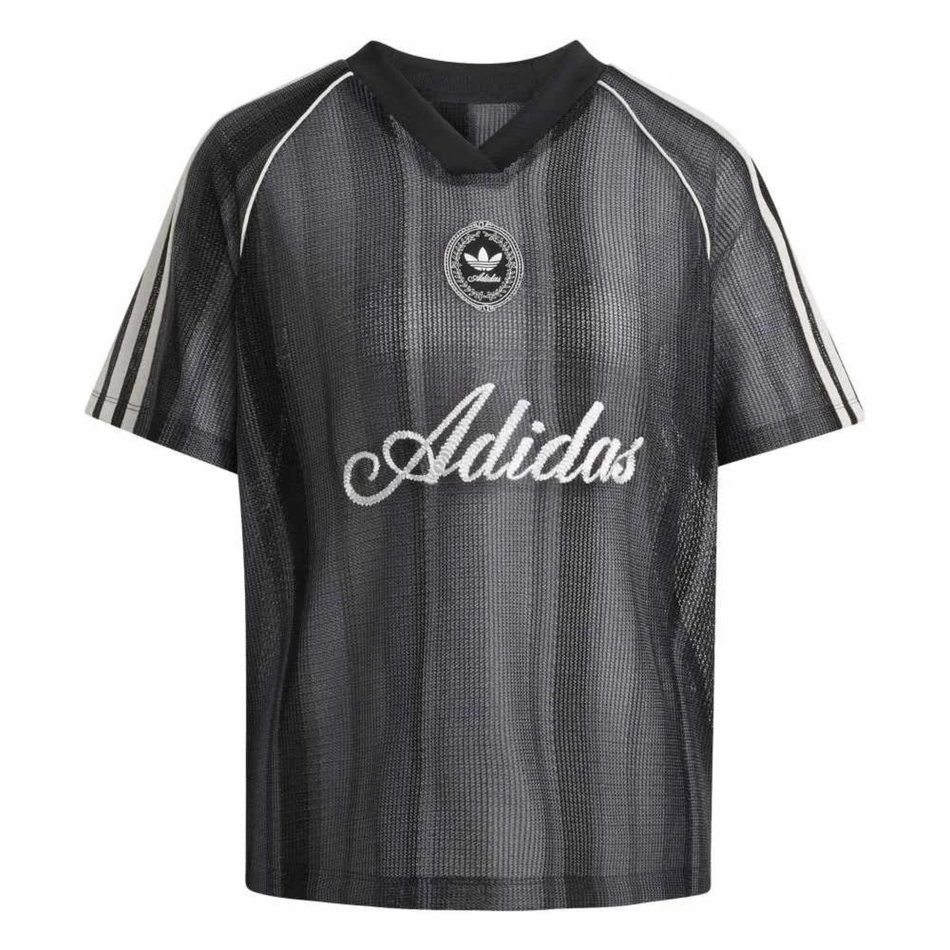 Adidas Originals Women's Black Summer Glow Knitted Oversized Jersey Top, KY3163