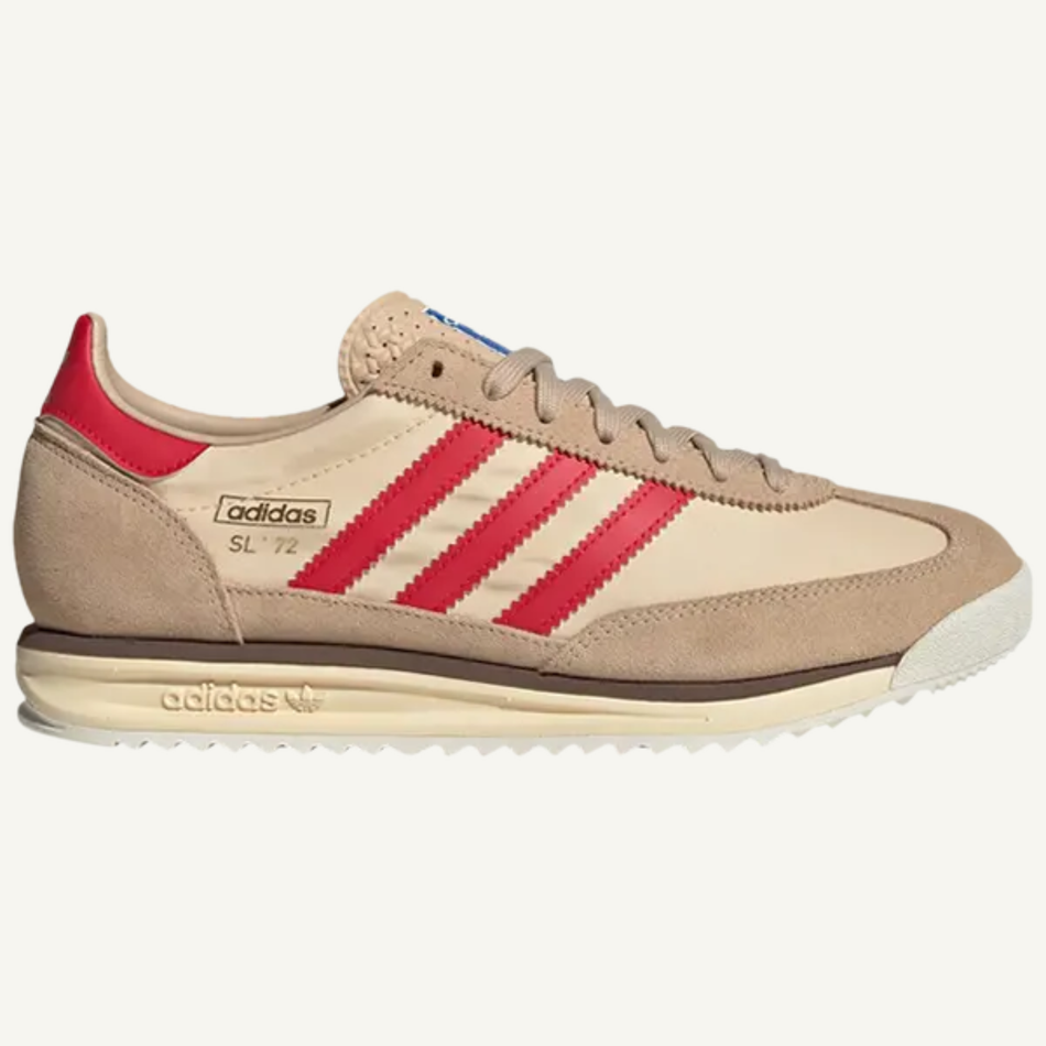 Adidas Originals Men's Cream/Red SL72 RS Sneakers, JS0749 (No Box)