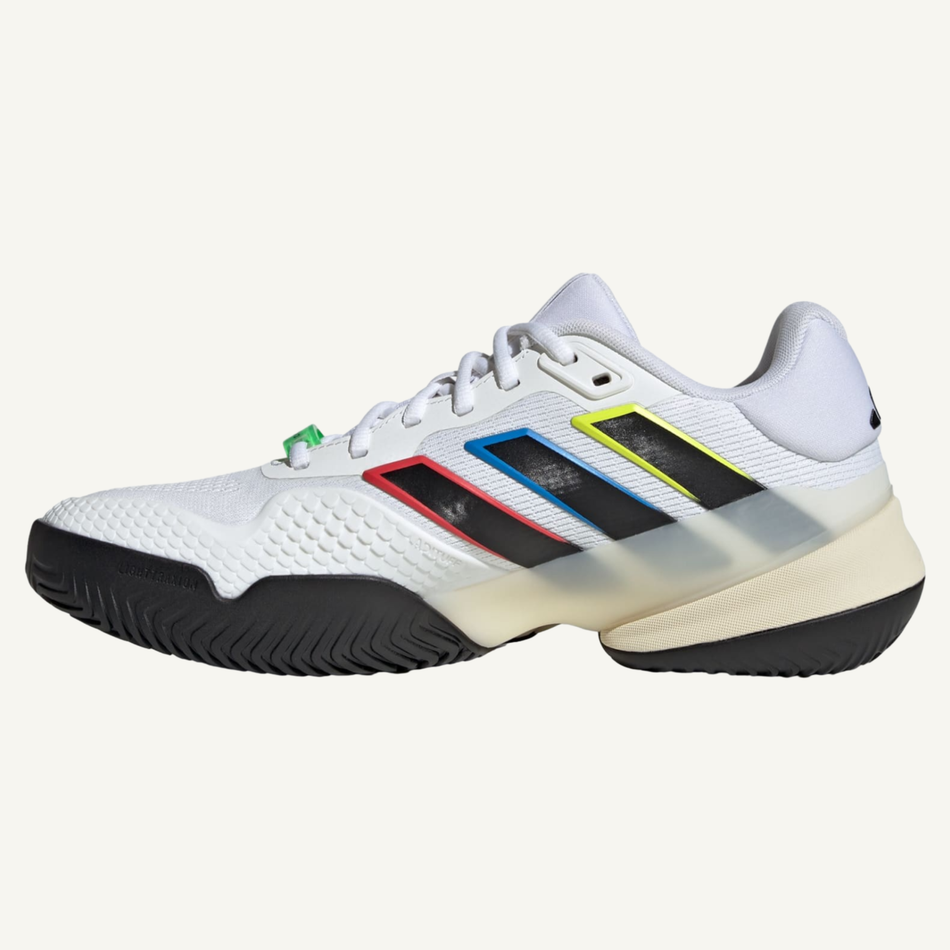 Adidas Men's White/Black/Cream Barricade 14 Sneakers, KK3845