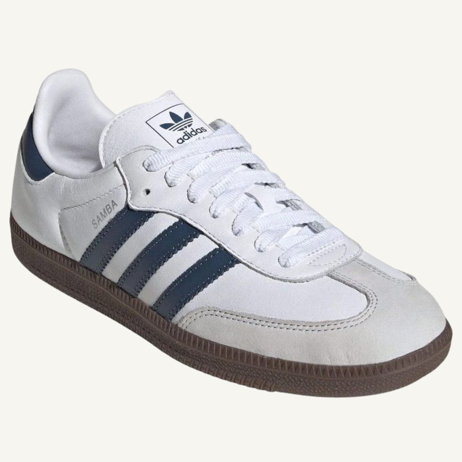Adidas Originals Women's White/Preloved Ink Samba OG Sneakers, JH5688 (No Box)