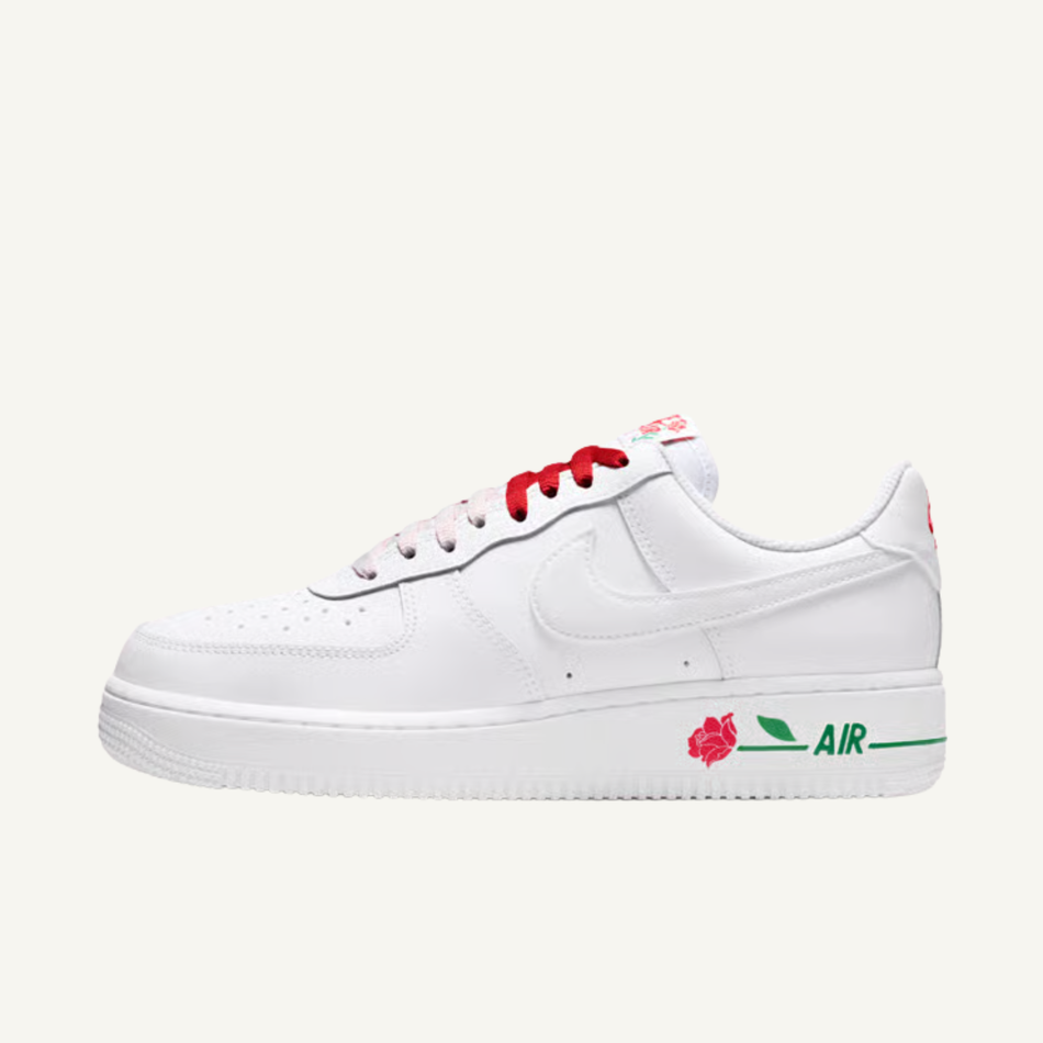 Nike Women's White Air Force 1 'Roses' Sneakers, IF0498 100