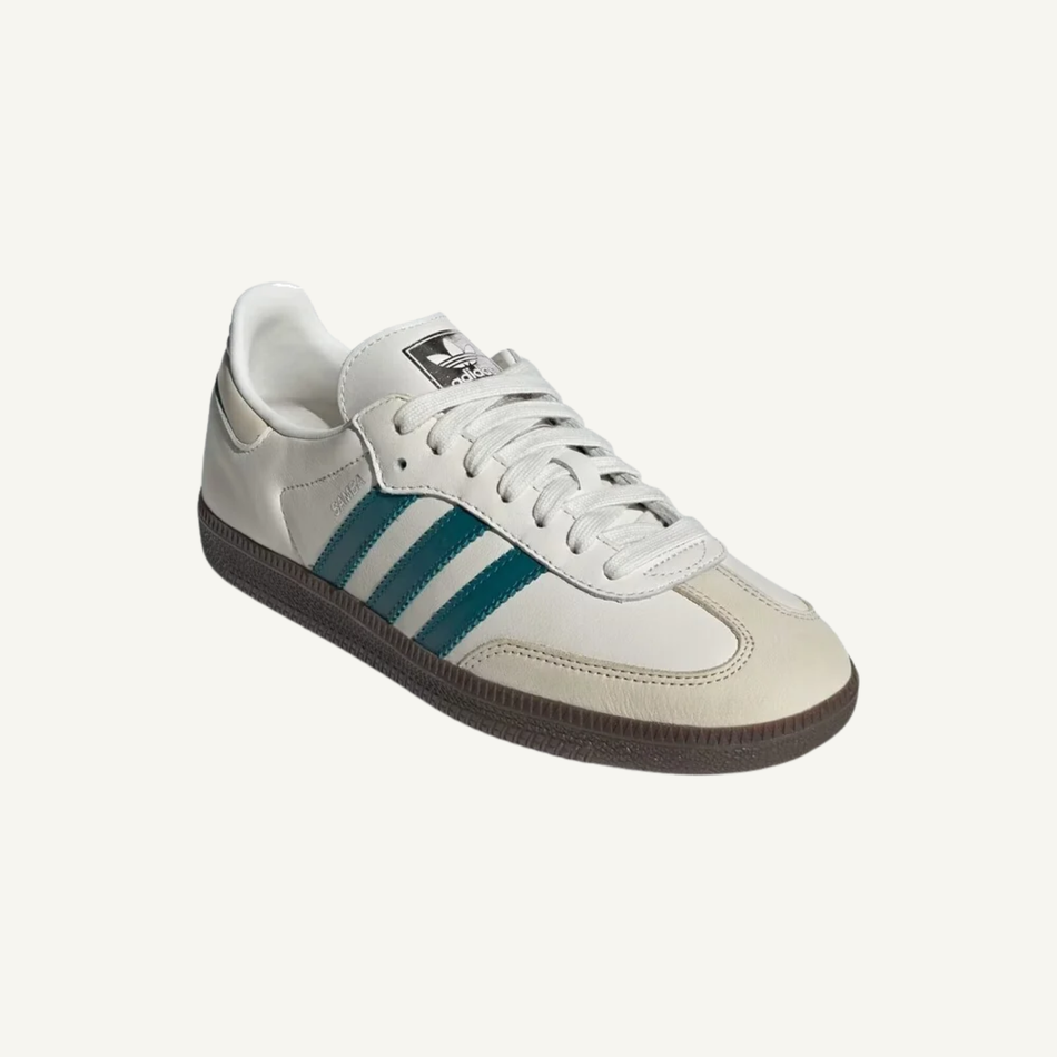 Adidas Originals Women's Cream/Teal Samba OG Sneakers, IG1963 (No Box)