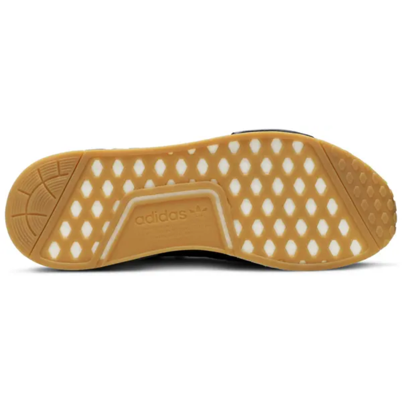 Adidas Mens Black Gum NMD_R1 Sneakers, B42200