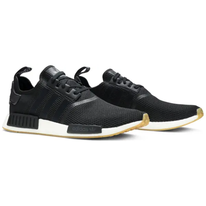 Adidas Mens Black Gum NMD_R1 Sneakers, B42200