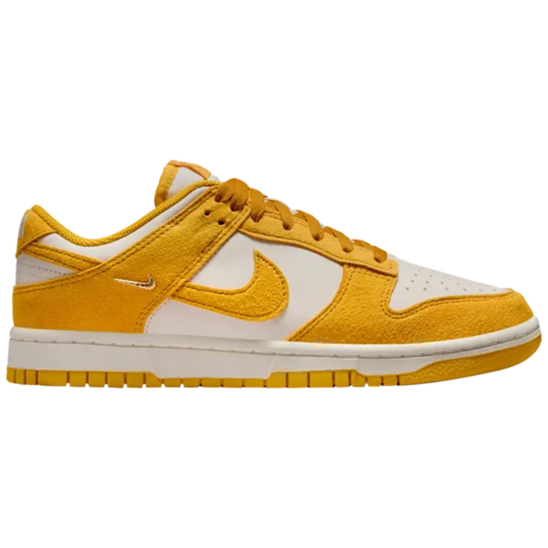 Nike Womens Yellow Dunk Low 'Dark Sulfur Mini Swoosh', IB4417 101