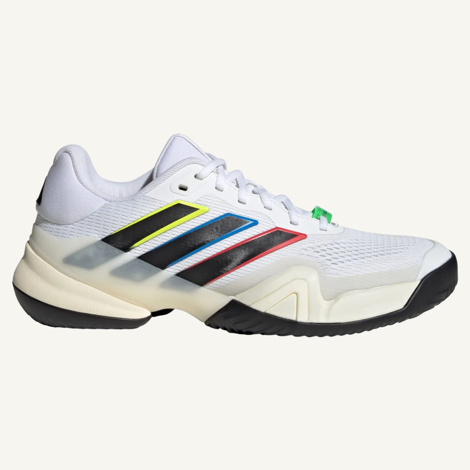 Adidas Men's White/Black/Cream Barricade 14 Sneakers, KK3845