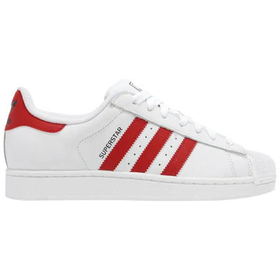 Adidas Originals Men's White/Scarlet Superstar 2 Sneakers, JQ4728 (No Box)