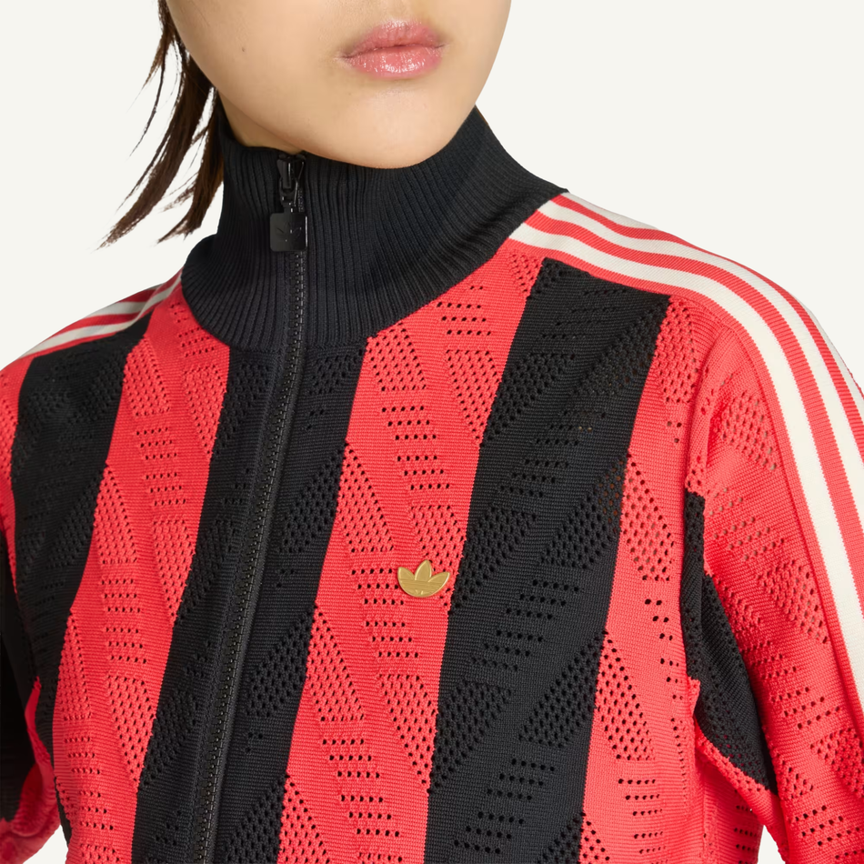 Sudadera Adidas Originals Firebird para mujer, color negro/rojo, KE0074