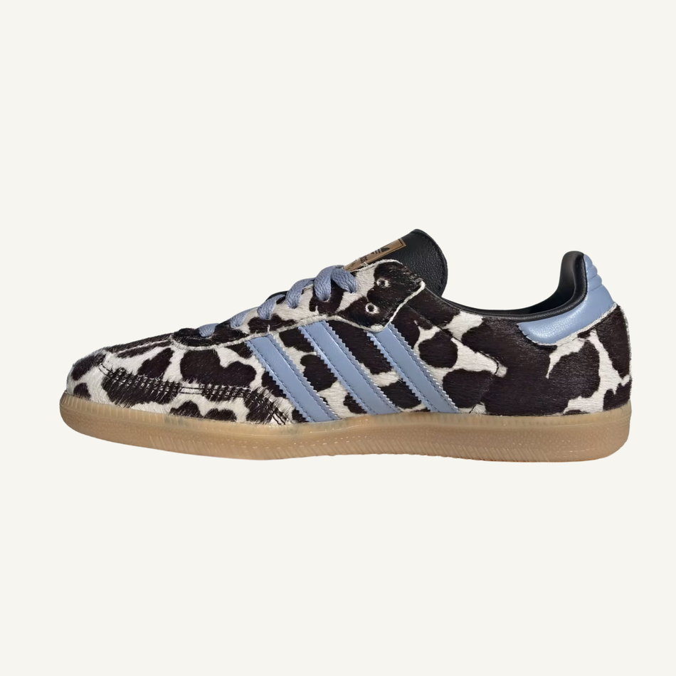 Adidas Originals Women's Blue/Cow Print Samba Sneakers, KJ7448