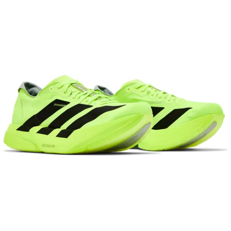 Adidas Men's Green Adizero Adios Pro 4 'Lucid Lemon' Sneakers, JR6364 (No Box)