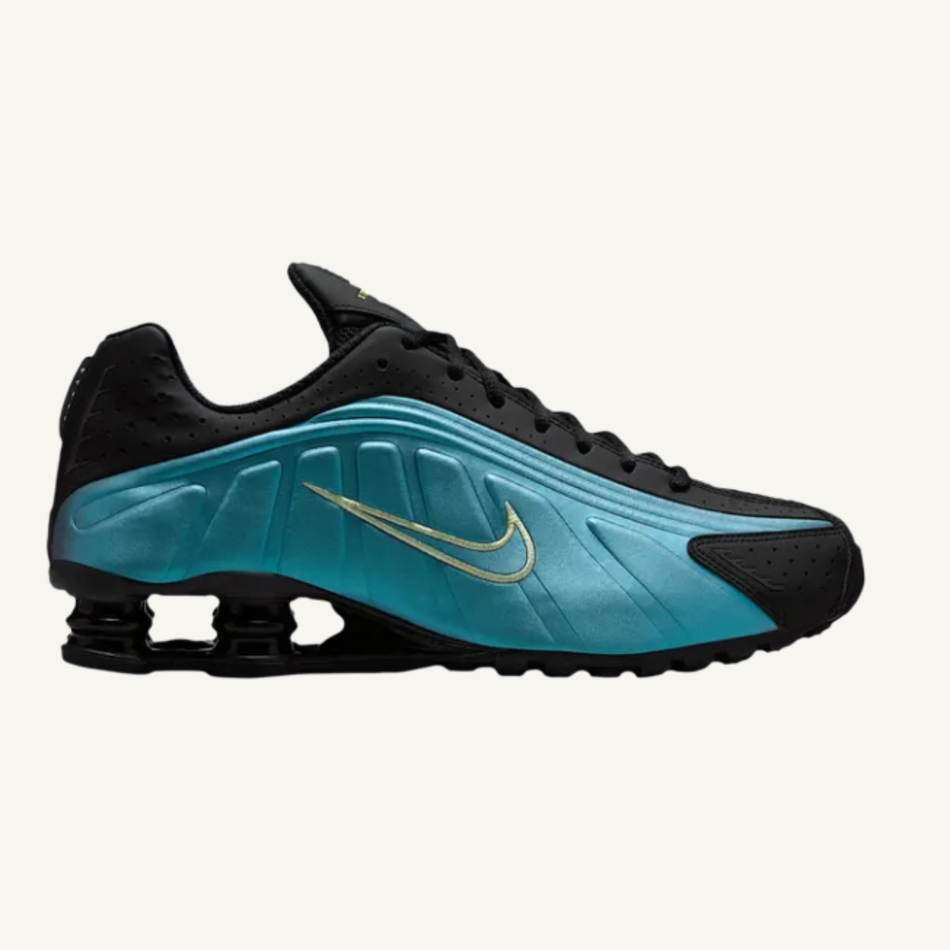 Nike Men's Blue Shox R4 'Sapphire Pencil Point Black' Sneakers, IF4849 500