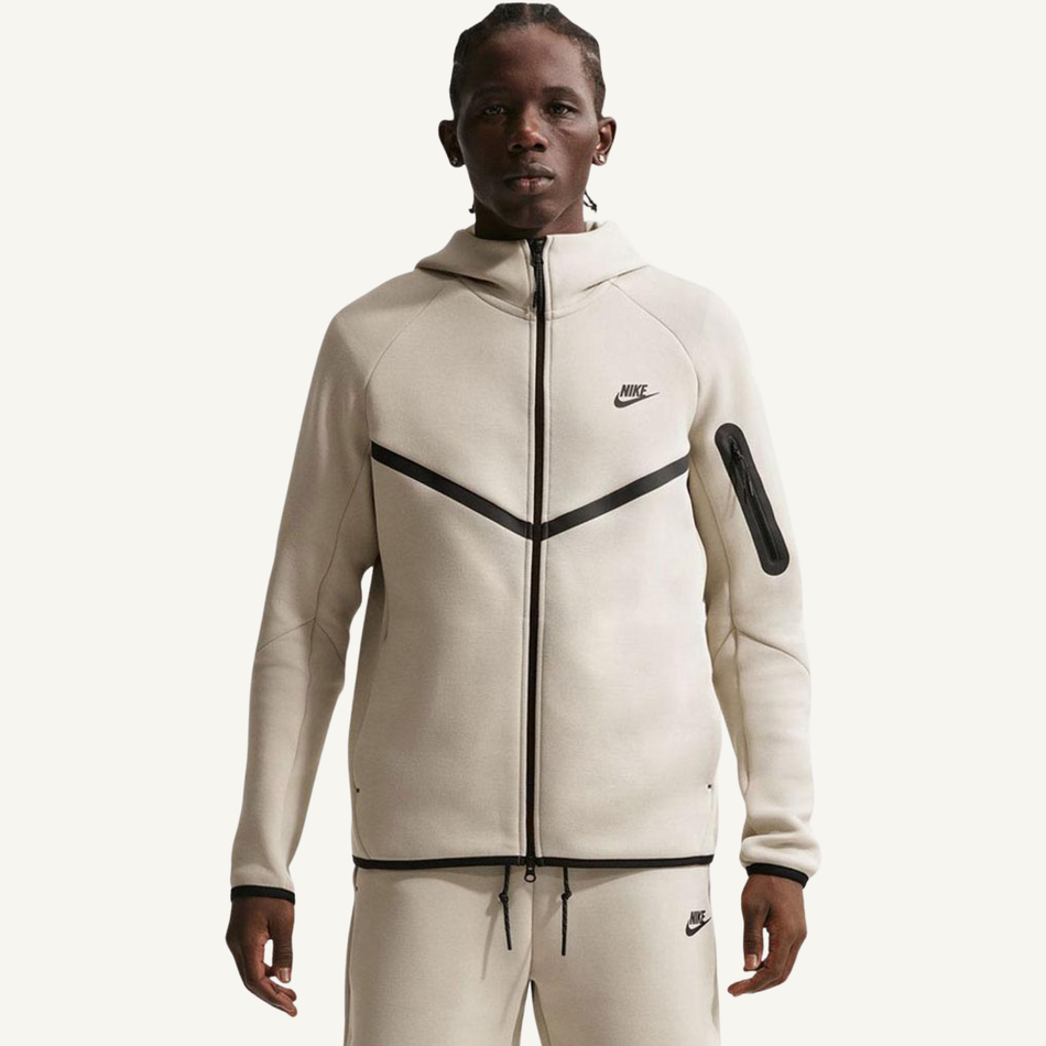 Nike Men's Cream Tech Fleece Full Zip Hoodie, HV0949-236