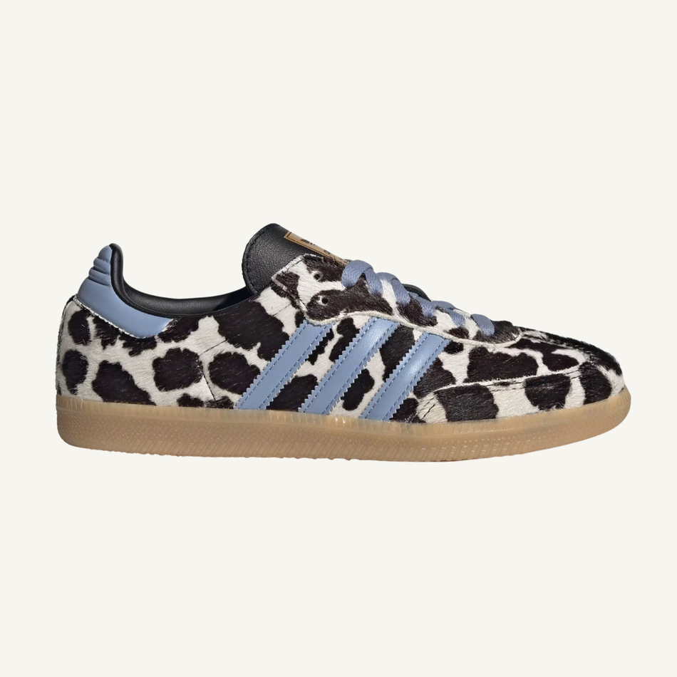 Adidas Originals Women's Blue/Cow Print Samba Sneakers, KJ7448