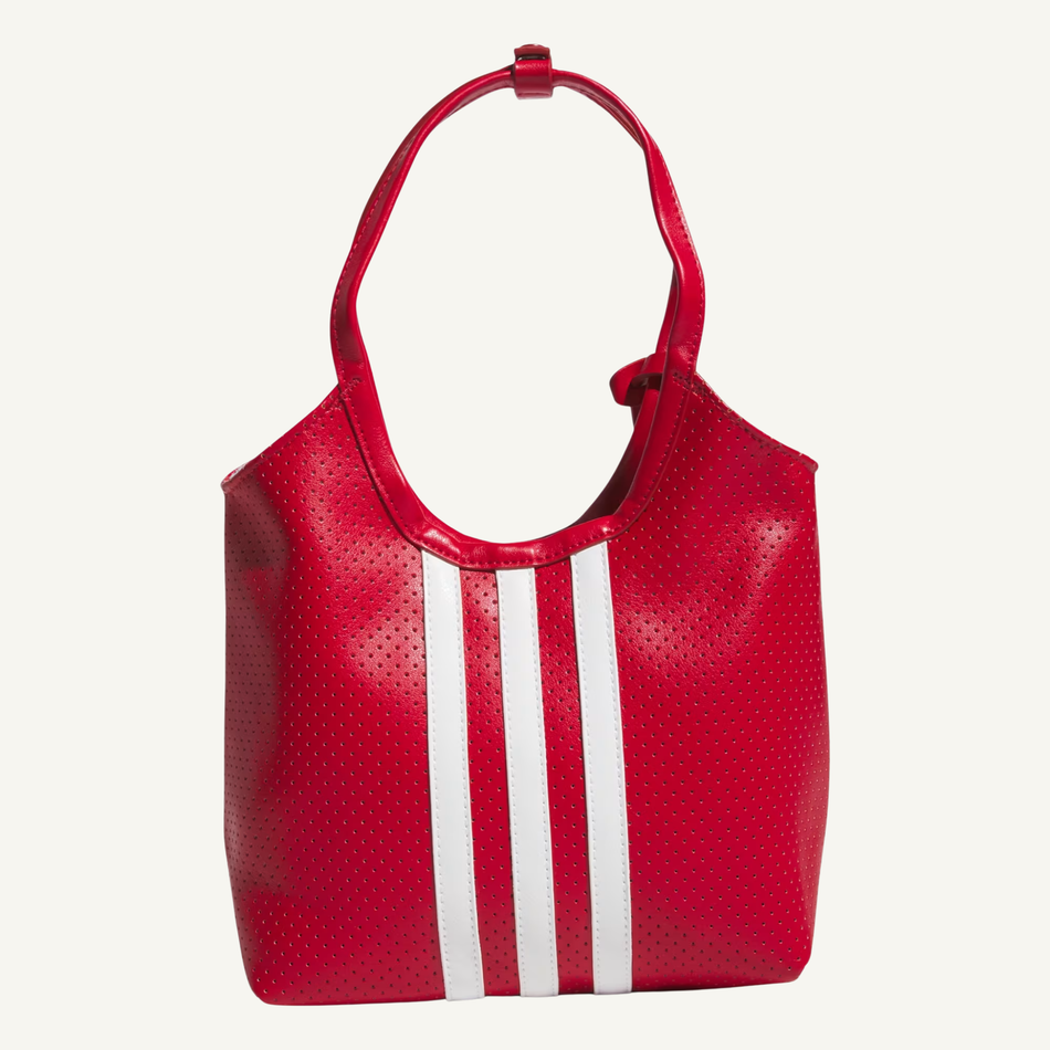 Adidas Originals Women's Red Mini Perforated PU Tote Bag, KL3499