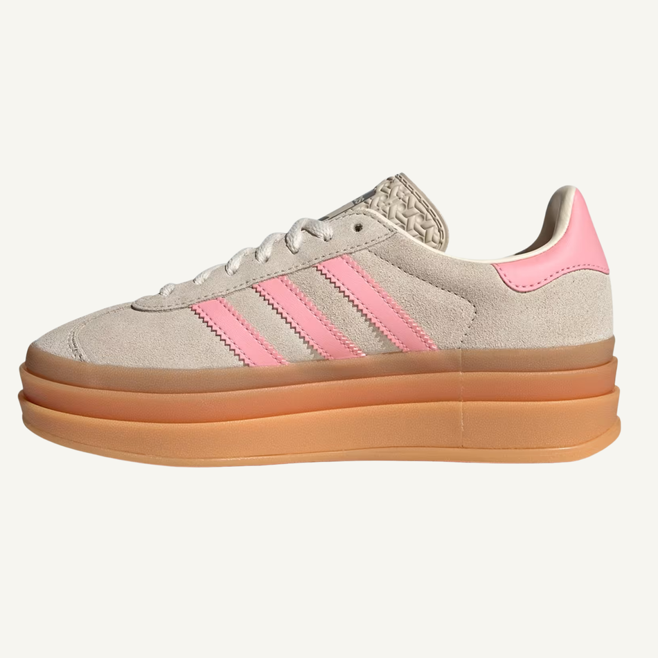 Adidas Original Kids Beige/Pink/Cream Gazelle Bold J Sneakers, JQ7409