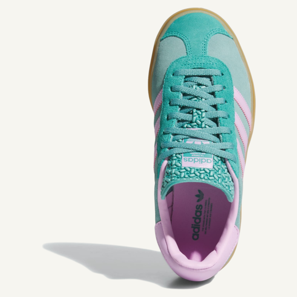 Adidas Originals Women's Teal/Pink Gazelle Bold Sneakers, JS3894 (No Box)