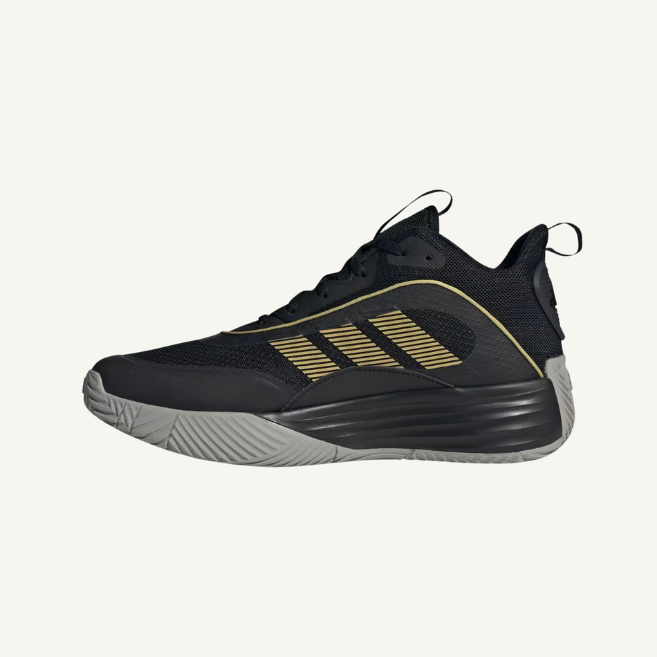 Adidas Men's Black/Gold Own the Game 3 Sneakers, IF4566 (No Box)