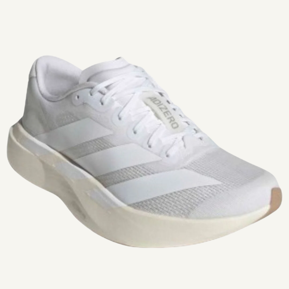 Zapatillas Adidas Adizero Evo SL de mujer en color blanco y arenisca,