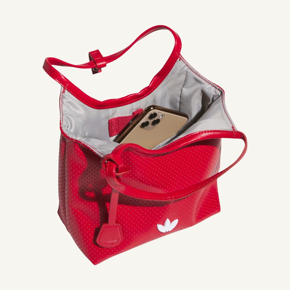 Adidas Originals Women's Red Mini Perforated PU Tote Bag, KL3499