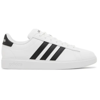 Adidas Men's White & Black Grand Court 2.0 Sneakers, GW9195