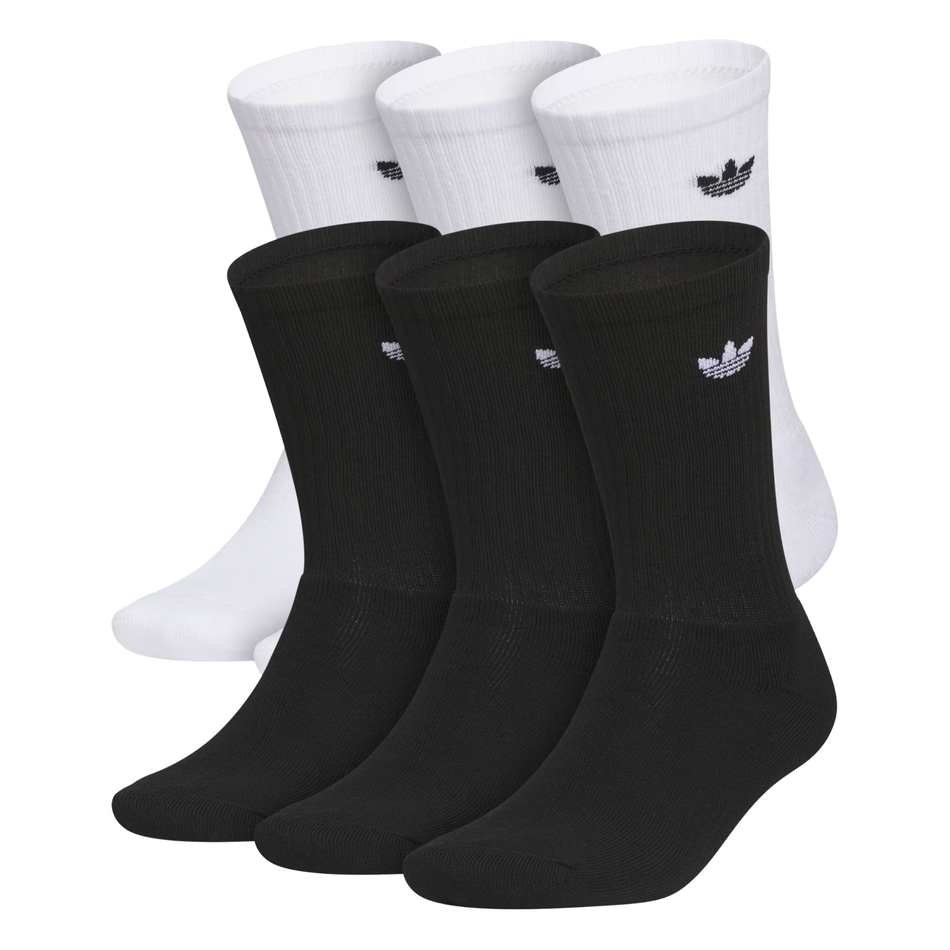 Adidas Originals Unisex Trefoil 2.0 6-Pack Crew Socks, JL4200