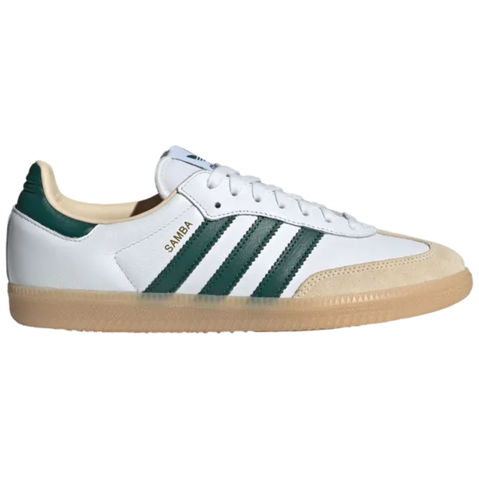 Adidas Originals Men's White/Green Samba OG Sneakers, JS3831