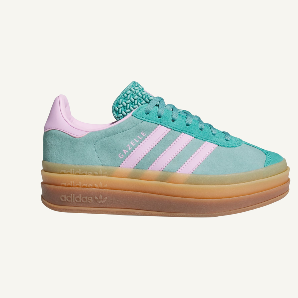 Adidas Originals Women's Teal/Pink Gazelle Bold Sneakers, JS3894 (No Box)