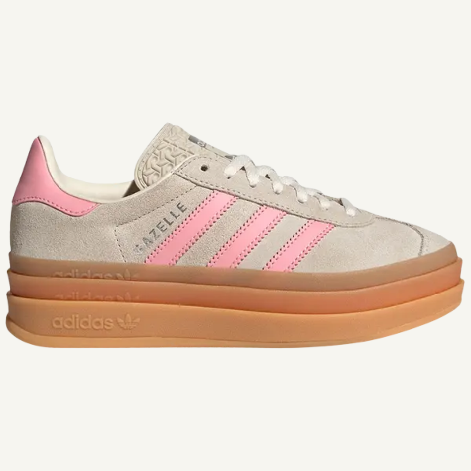 Adidas Original Kids Beige/Pink/Cream Gazelle Bold J Sneakers, JQ7409