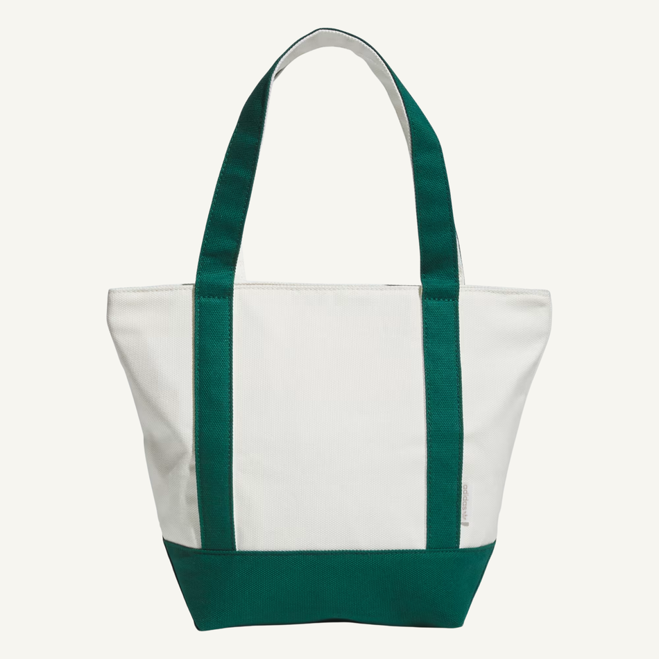 Adidas Originals Unisex White/Green Mini Trefoil Canvas Court Tote Bag, KL3505