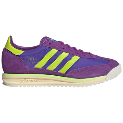 Adidas Originals Men's Purple/Solar Slime SL72 RS Sneakers, JQ0171 (No Box)