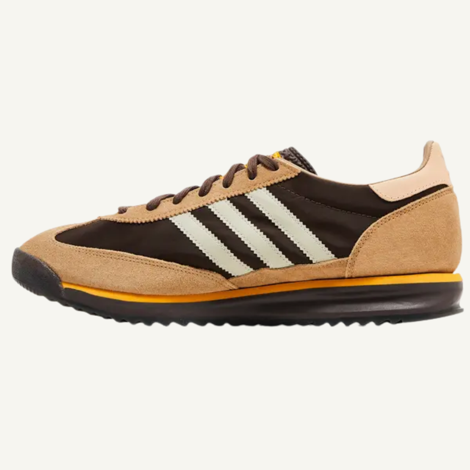 Adidas Originals Men's Brown/Preloved Yellow SL72 RS Sneakers, IG4645 (No Box)