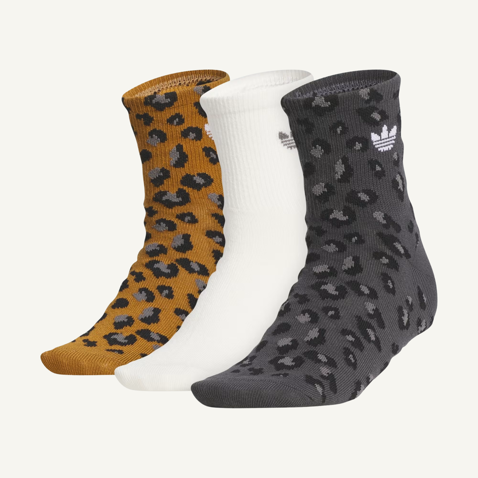 Adidas Originals Unisex Leopard 3-Pack High Quarter Socks, KL1543