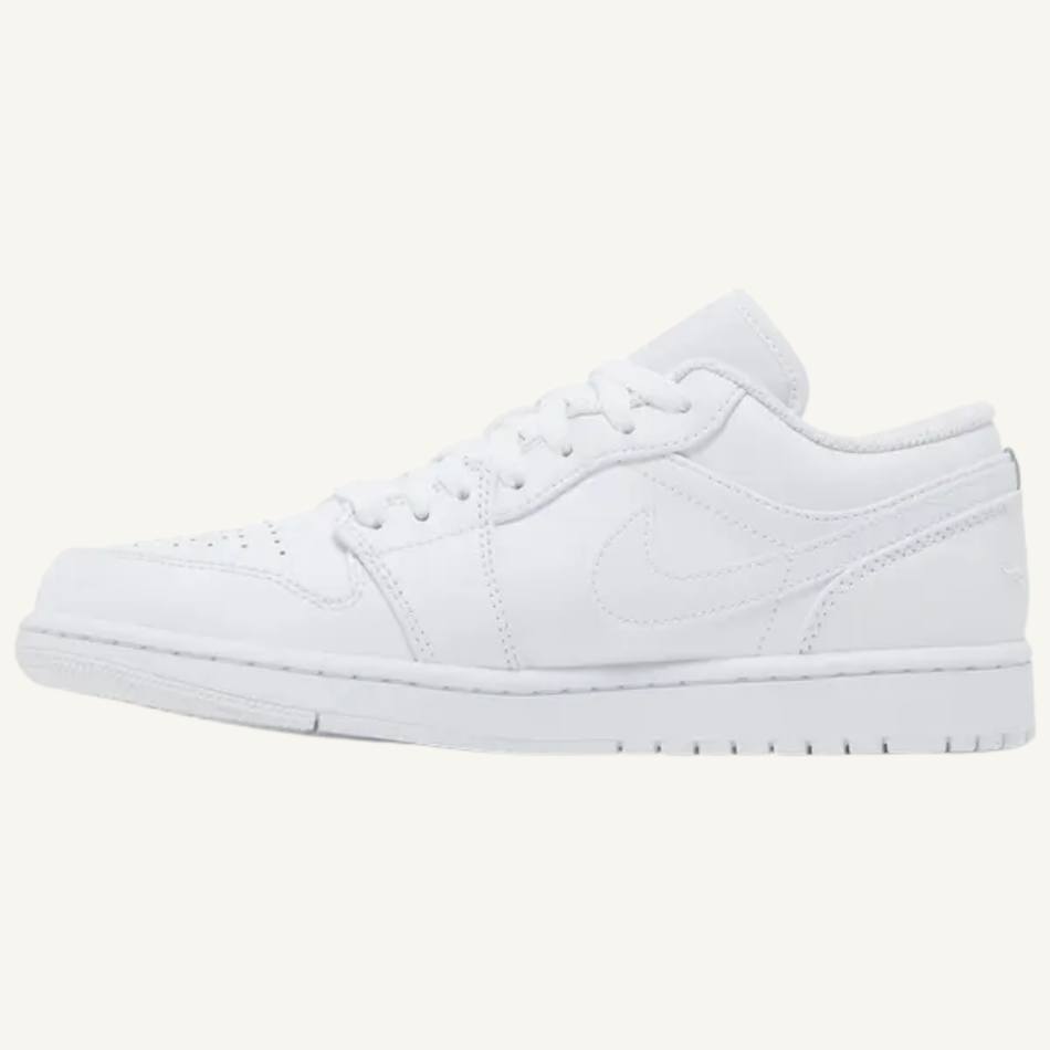 Jordan Men's Triple White Air Jordan 1 Low 2022 Sneakers, 553558 136