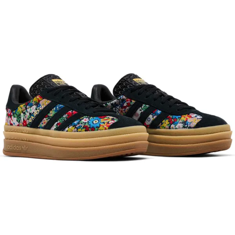 Adidas Originals Women's Black/Floral Gazelle Bold Sneakers, JI2572 (No Box)