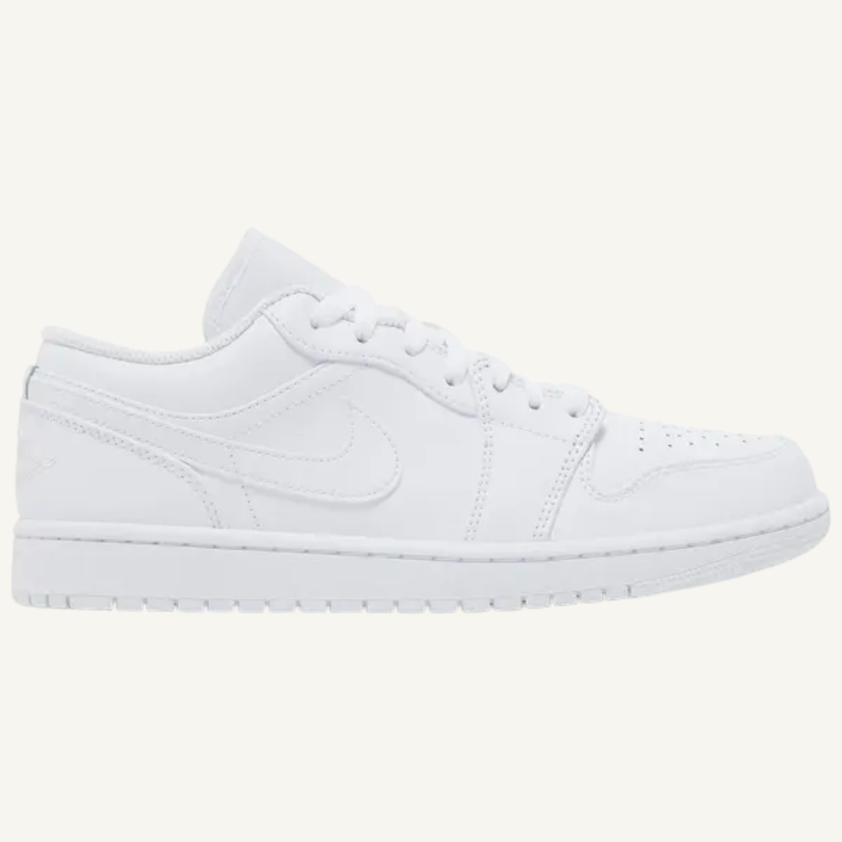 Jordan Men's Triple White Air Jordan 1 Low 2022 Sneakers, 553558 136