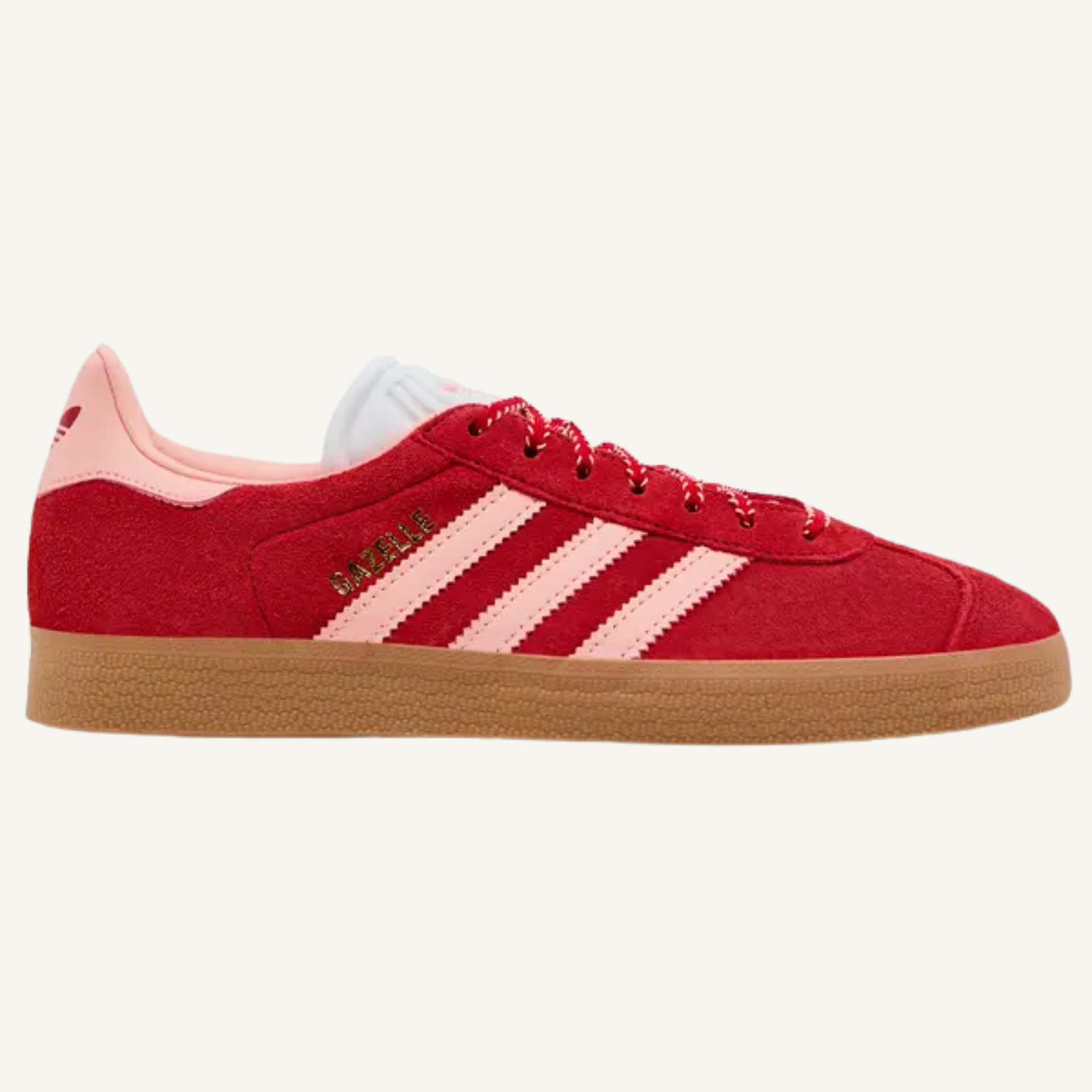 【ローズ】 Adidas Originals Women's Red/Pink Gazelle Sneakers, JH7217 (No Box