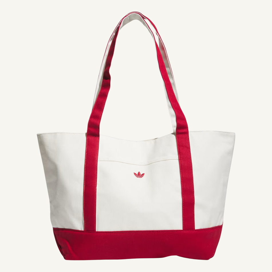Adidas Originals Cream/Red Trefoil Canvas Court Tote Bag, KL3551