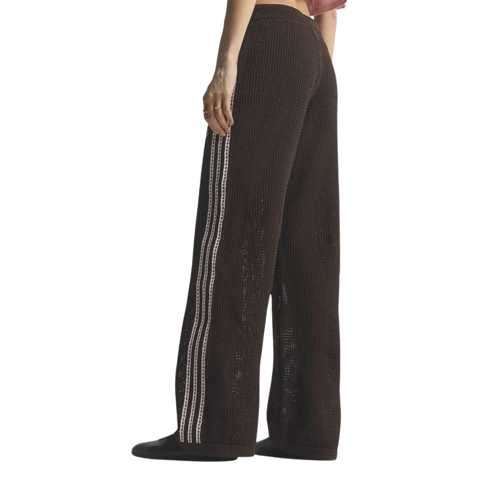 Adidas Originals Women's Brown Knitted Crochet Firebird Track Pants, KE0201